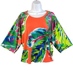 Chico's Women Blouse Printed Size 1 Multicolor